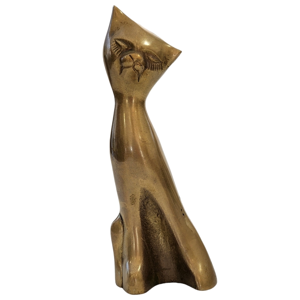 Mid Century Brass‎ Figurine Cat